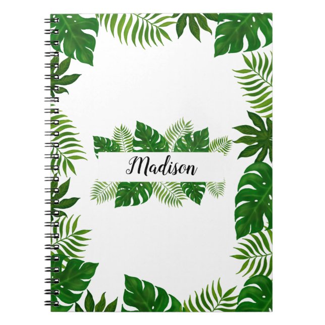 Tropical Leaves Name Notebook (Front)