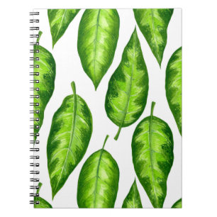 Tropical leaves notebook