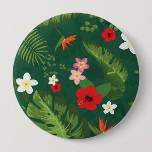 Tropical Leaves Pattern 10 Cm Round Badge