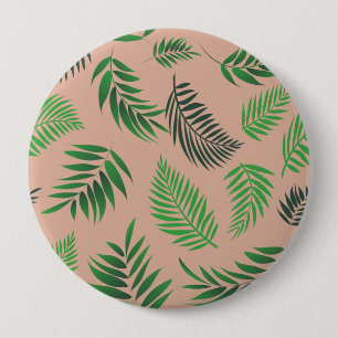 Tropical Leaves Pattern 10 Cm Round Badge