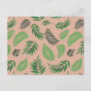 Tropical Leaves Pattern 10 Postcard