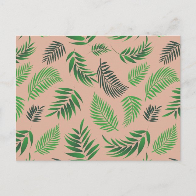 Tropical Leaves Pattern 10 Postcard (Front)