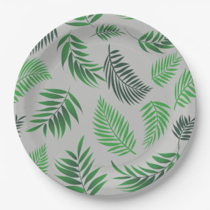 Tropical Leaves Pattern 11 Paper Plate