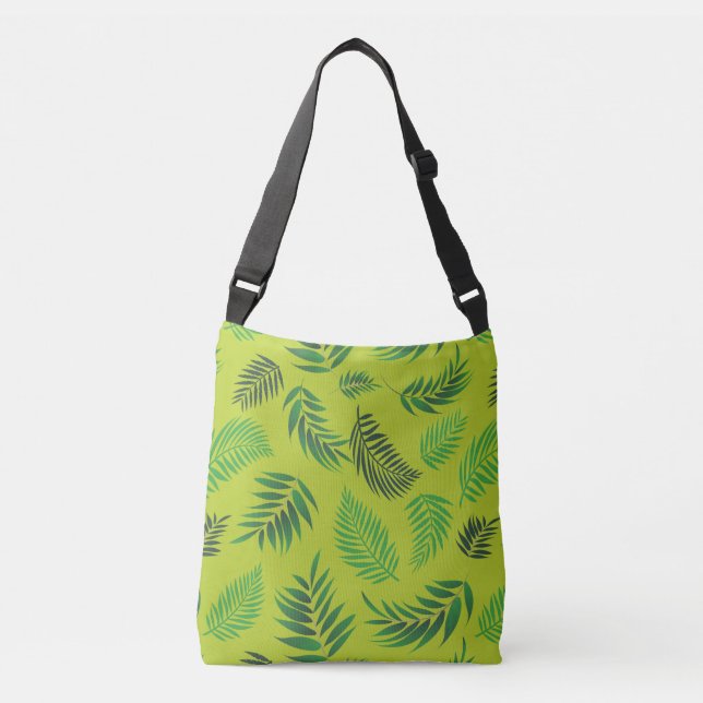 Tropical Leaves Pattern 12 Crossbody Bag (Front)