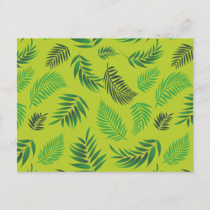 Tropical Leaves Pattern 12 Postcard