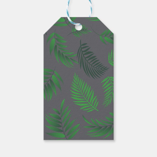 Tropical Leaves Pattern 13 Gift Tags (Front)