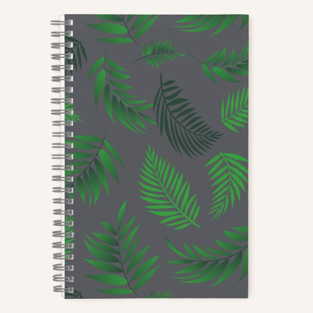 Tropical Leaves Pattern 13 Notebook (Front)