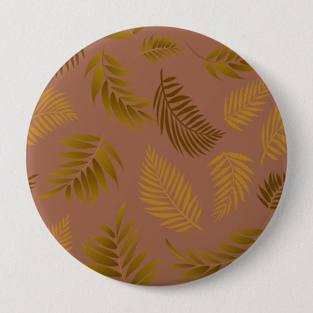 Tropical Leaves Pattern 15 10 Cm Round Badge (Front)