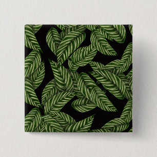Tropical Leaves Pattern 15 Cm Square Badge