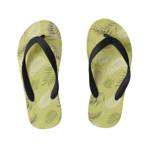 Tropical Leaves Pattern 17 Kid's Jandals