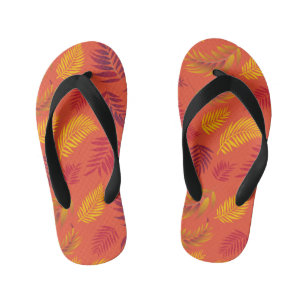 Tropical Leaves Pattern 18 Kid's Jandals