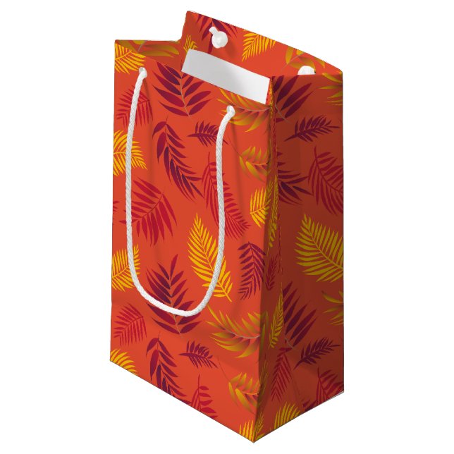 Tropical Leaves Pattern 18 Small Gift Bag (Front Angled)