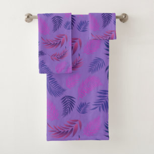 Tropical Leaves Pattern 19 Bath Towel Set