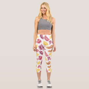 Tropical Leaves Pattern 20 Capri Leggings