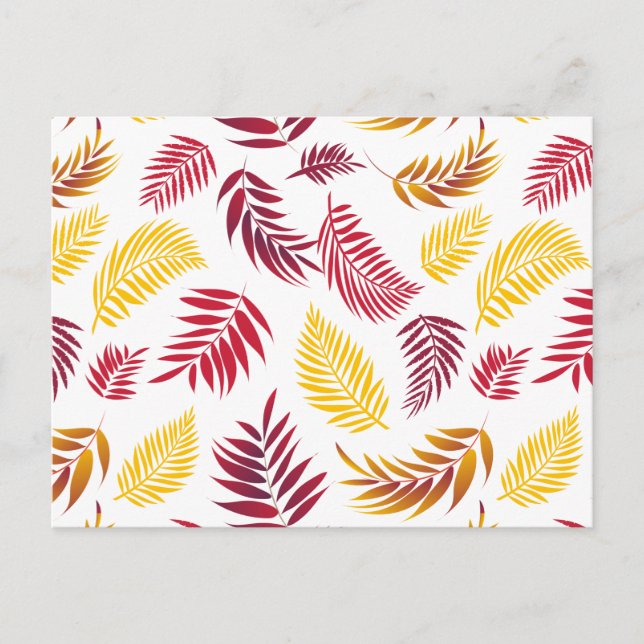 Tropical Leaves Pattern 20 Holiday Postcard (Front)