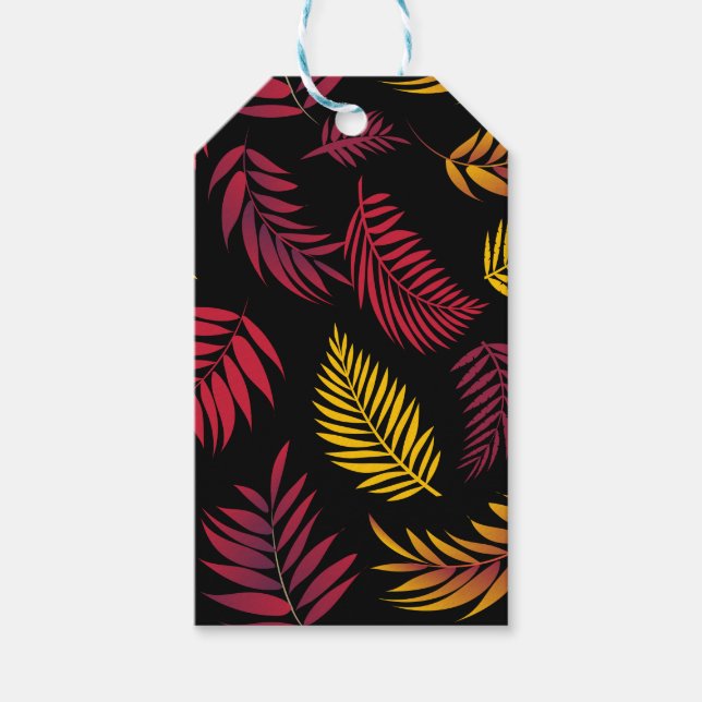 Tropical Leaves Pattern 21 Gift Tags (Front)