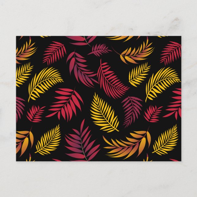 Tropical Leaves Pattern 21 Holiday Postcard (Front)