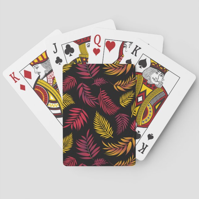 Tropical Leaves Pattern 21 Playing Cards (Back)