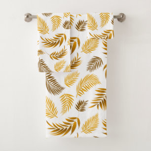 Tropical Leaves Pattern 22 Bath Towel Set