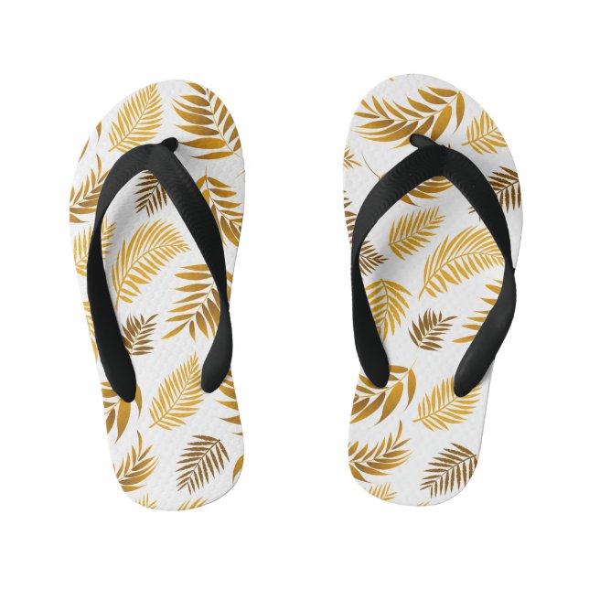 Tropical Leaves Pattern 22 Kid's Jandals (Footbed)