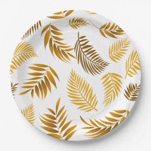 Tropical Leaves Pattern 22 Paper Plate
