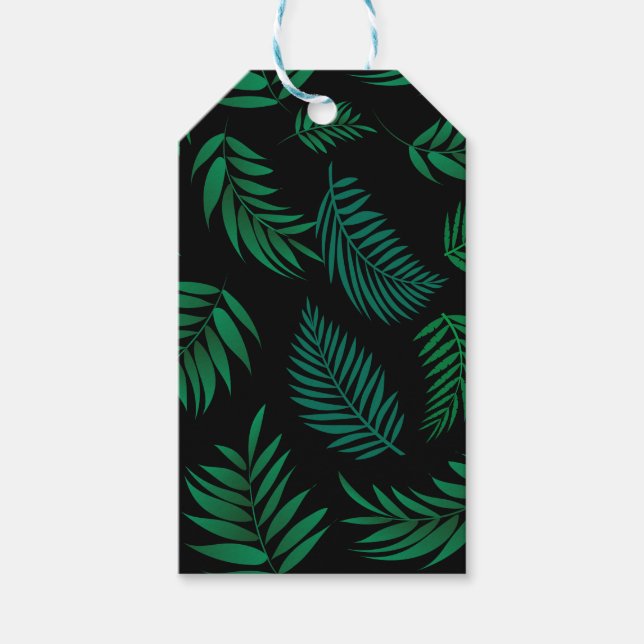 Tropical Leaves Pattern 2 Gift Tags (Front)