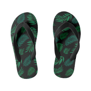 Tropical Leaves Pattern 2 Kid's Jandals