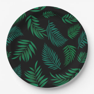 Tropical Leaves Pattern 2 Paper Plate