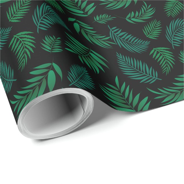 Tropical Leaves Pattern 2 Wrapping Paper (Roll Corner)