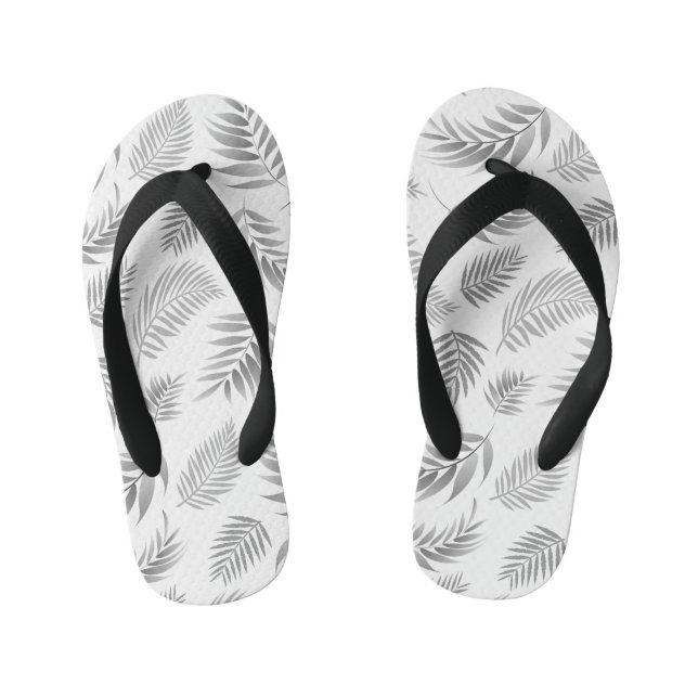 Tropical Leaves Pattern 3 Kid's Jandals (Footbed)