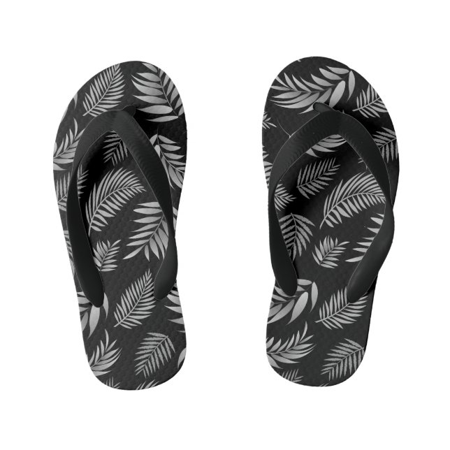 Tropical Leaves Pattern 4 Kid's Jandals (Footbed)