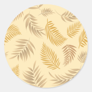 Tropical Leaves Pattern 6 Classic Round Sticker