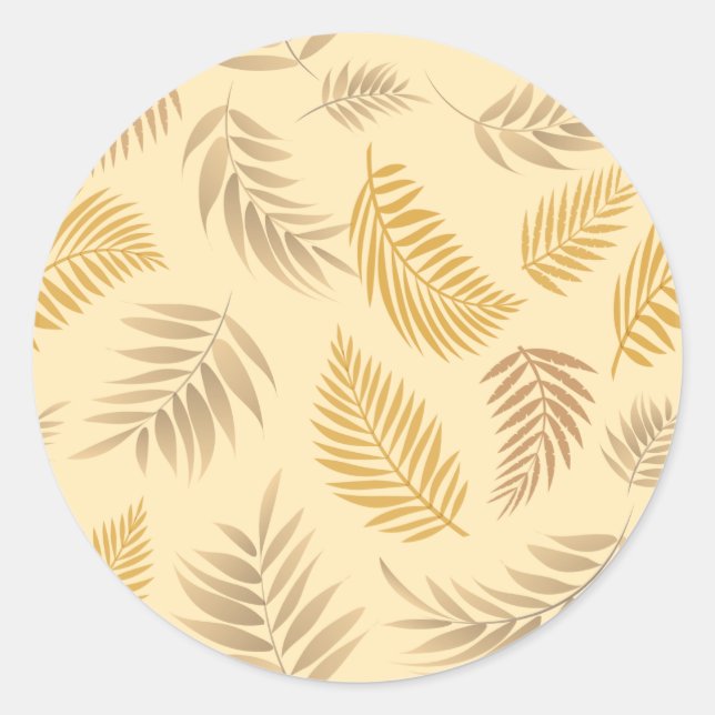Tropical Leaves Pattern 6 Classic Round Sticker (Front)