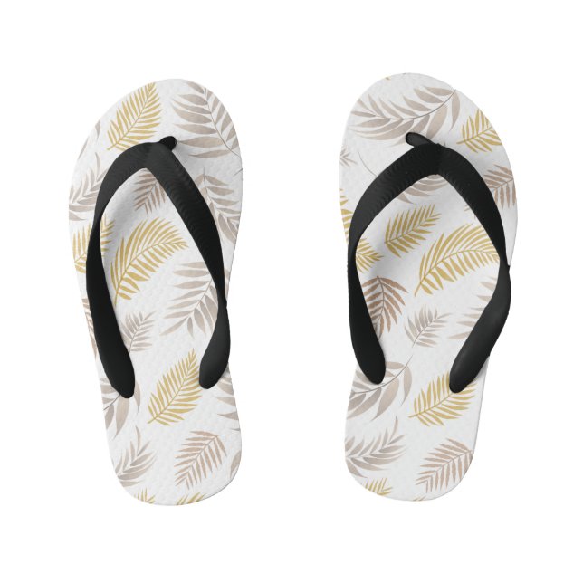 Tropical Leaves Pattern 7 Kid's Jandals (Footbed)