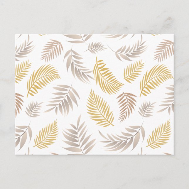 Tropical Leaves Pattern 7 Postcard (Front)