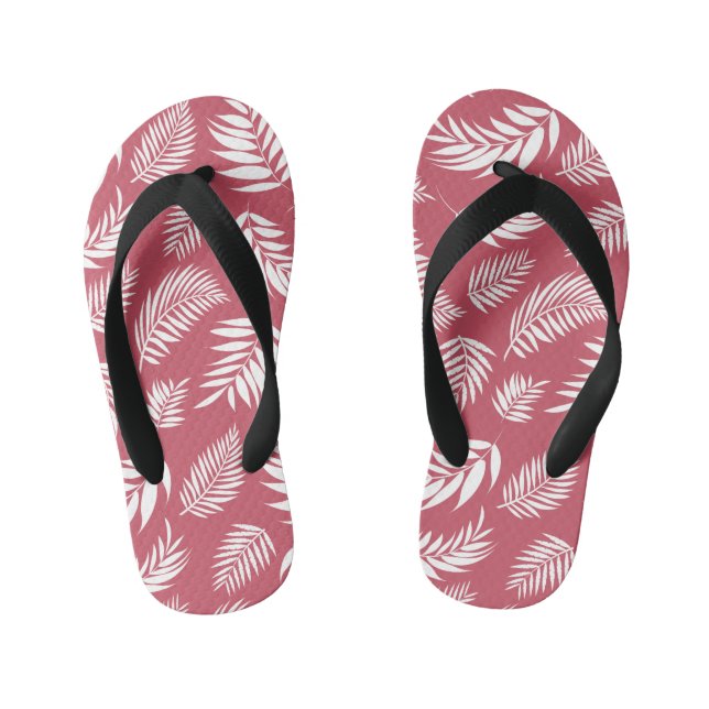 Tropical Leaves Pattern 8 Kid's Jandals (Footbed)