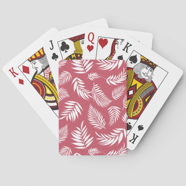 Tropical Leaves Pattern 8 Playing Cards (Back)