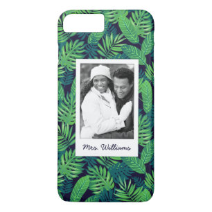 Tropical Leaves Pattern Add Your Photo & Name Case-Mate iPhone Case