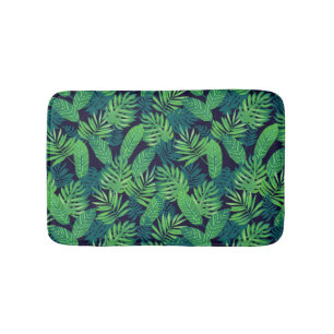 Tropical Leaves Pattern Bath Mat