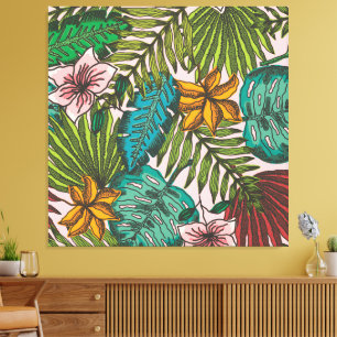 Tropical Leaves Pattern - Boho Floral Decor