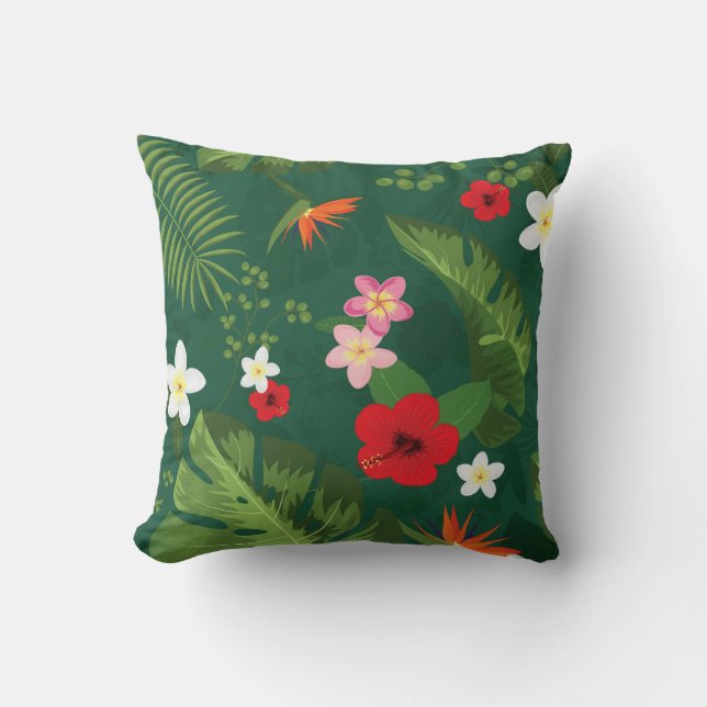 Tropical Leaves Pattern Cushion (Front)