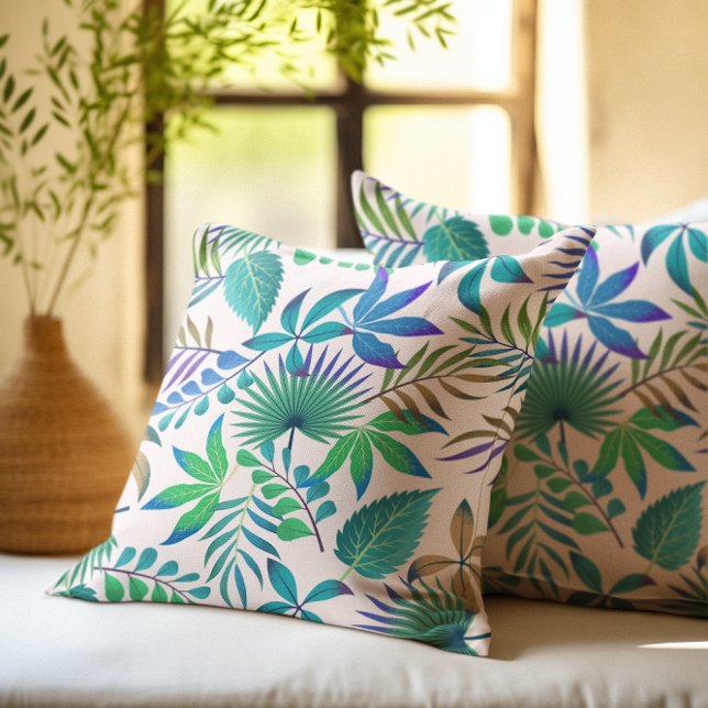 Tropical leaves pattern cushion (Creator Uploaded)