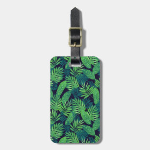 Tropical Leaves Pattern Luggage Tag