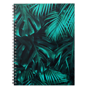 Tropical leaves pattern notebook