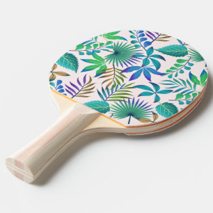 Tropical leaves pattern ping pong paddle
