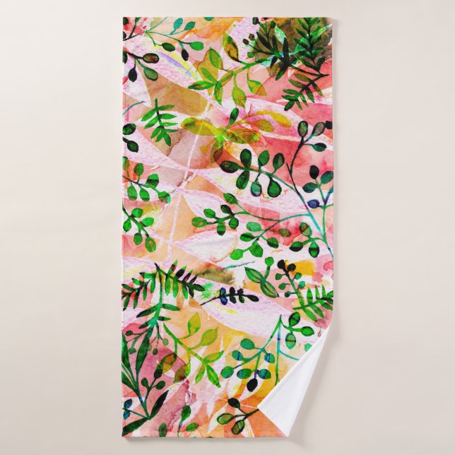 Tropical leaves pattern repeating. Artistic photo  Bath Towel (Bath Towel)