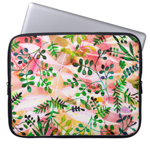 Tropical leaves pattern repeating. Artistic photo  Laptop Sleeve