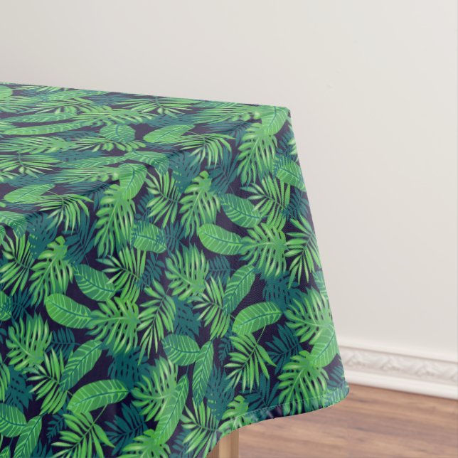 Tropical Leaves Pattern Tablecloth (In Situ)