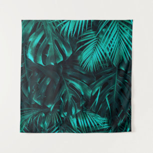 Tropical leaves pattern tapestry