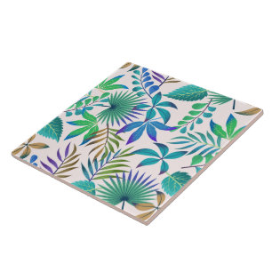 Tropical leaves pattern tile